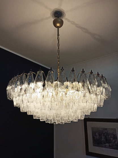 Murano Chandelier | 185 Clear polyhedral glass