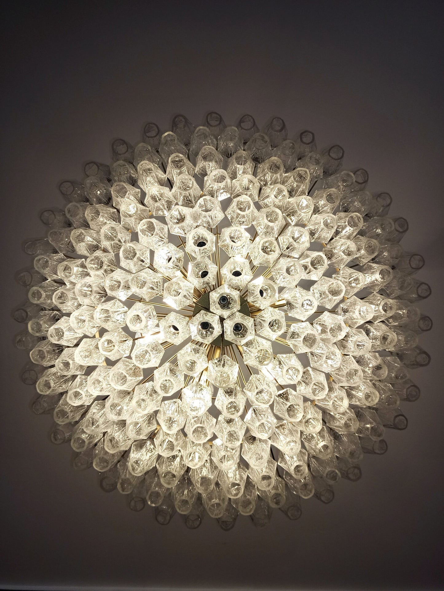 Murano Chandelier | 185 Clear polyhedral glass