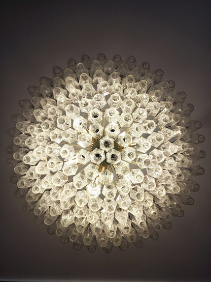 Murano Chandelier | 185 Clear polyhedral glass