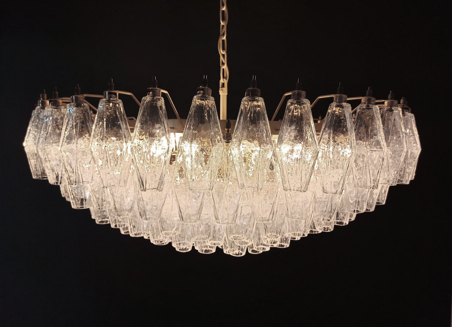 Murano Chandelier | 185 Clear polyhedral glass