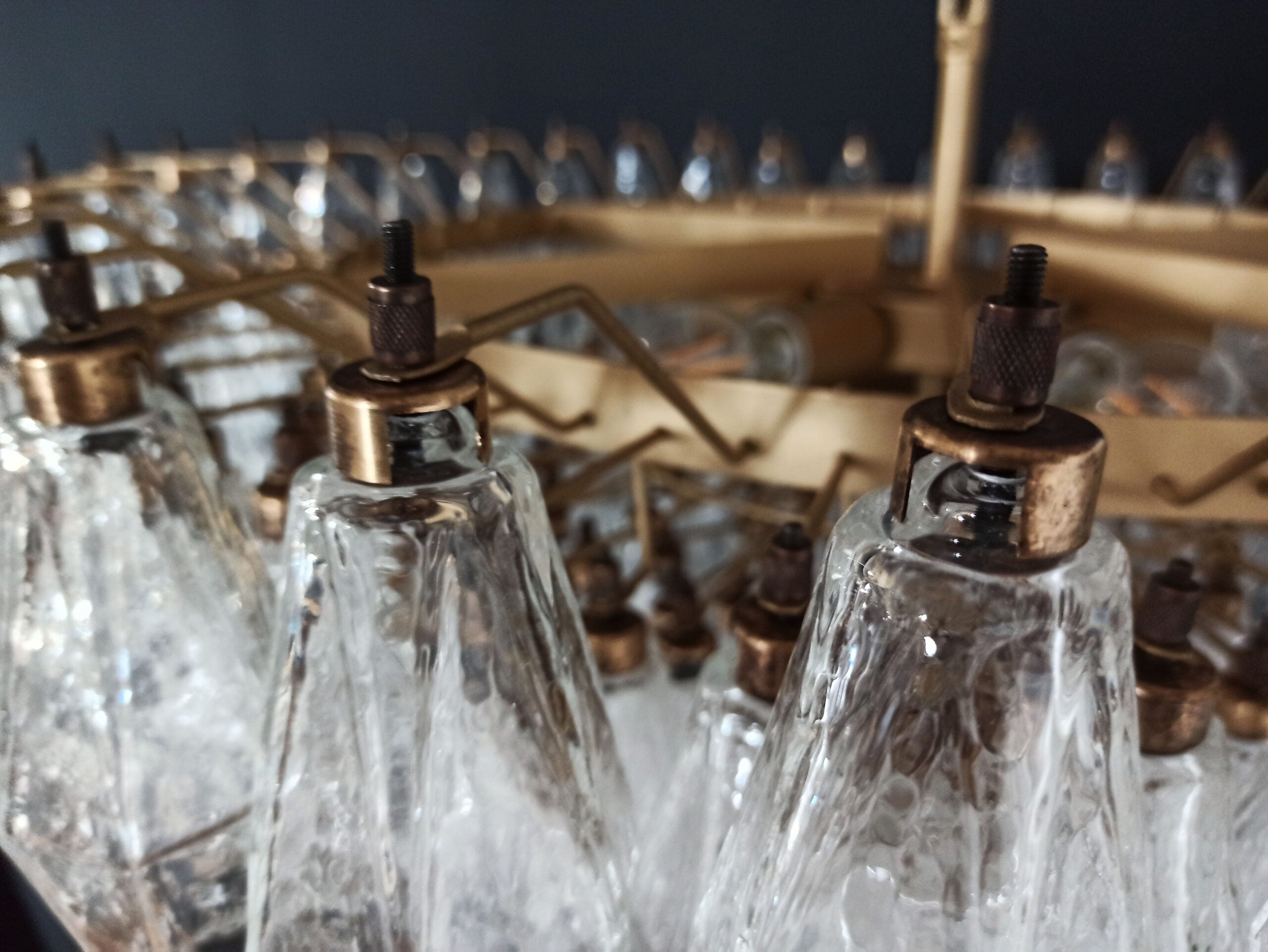 Murano Chandelier – 185 Clear Poliedri Glass – detail 4 – Murano Classics