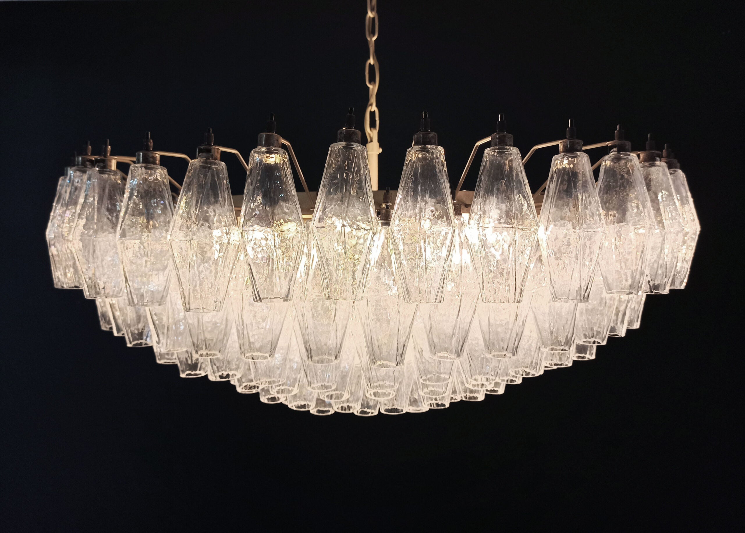 Murano Chandelier – 185 Iris Clear Poliedri Glass – detail 10 – Murano Classics
