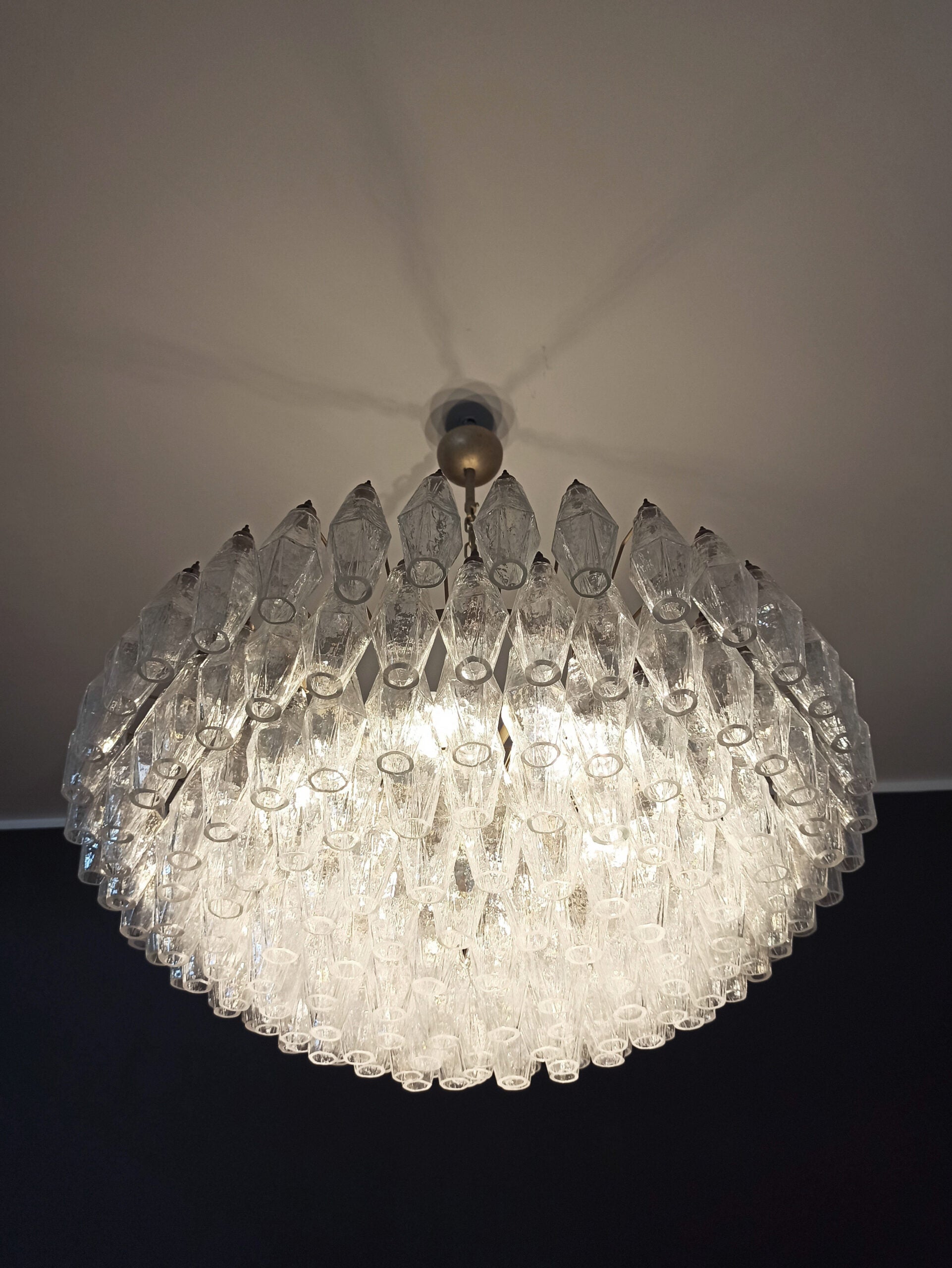 Murano Chandelier – 185 Iris Clear Poliedri Glass – detail 6 – Murano Classics
