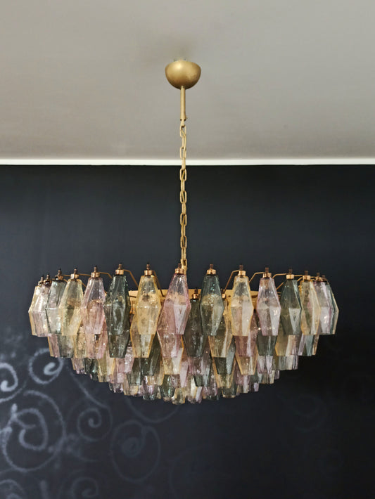 Murano Chandelier | 185 Multicolored polyhedral glasses