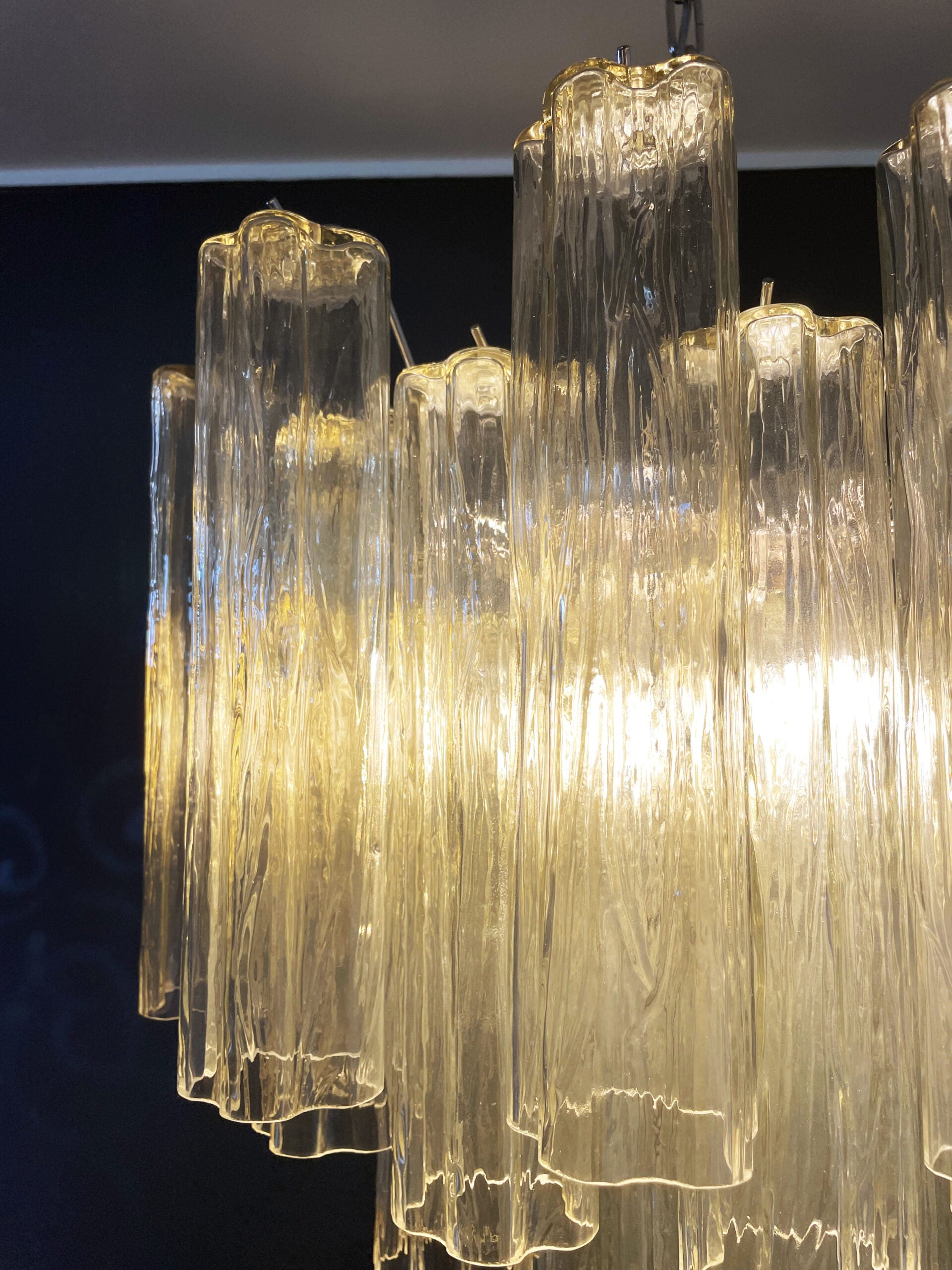 Murano Kroonluchter – 36 Heldere en Gele Buisglazen – detail 4 – Murano Classics