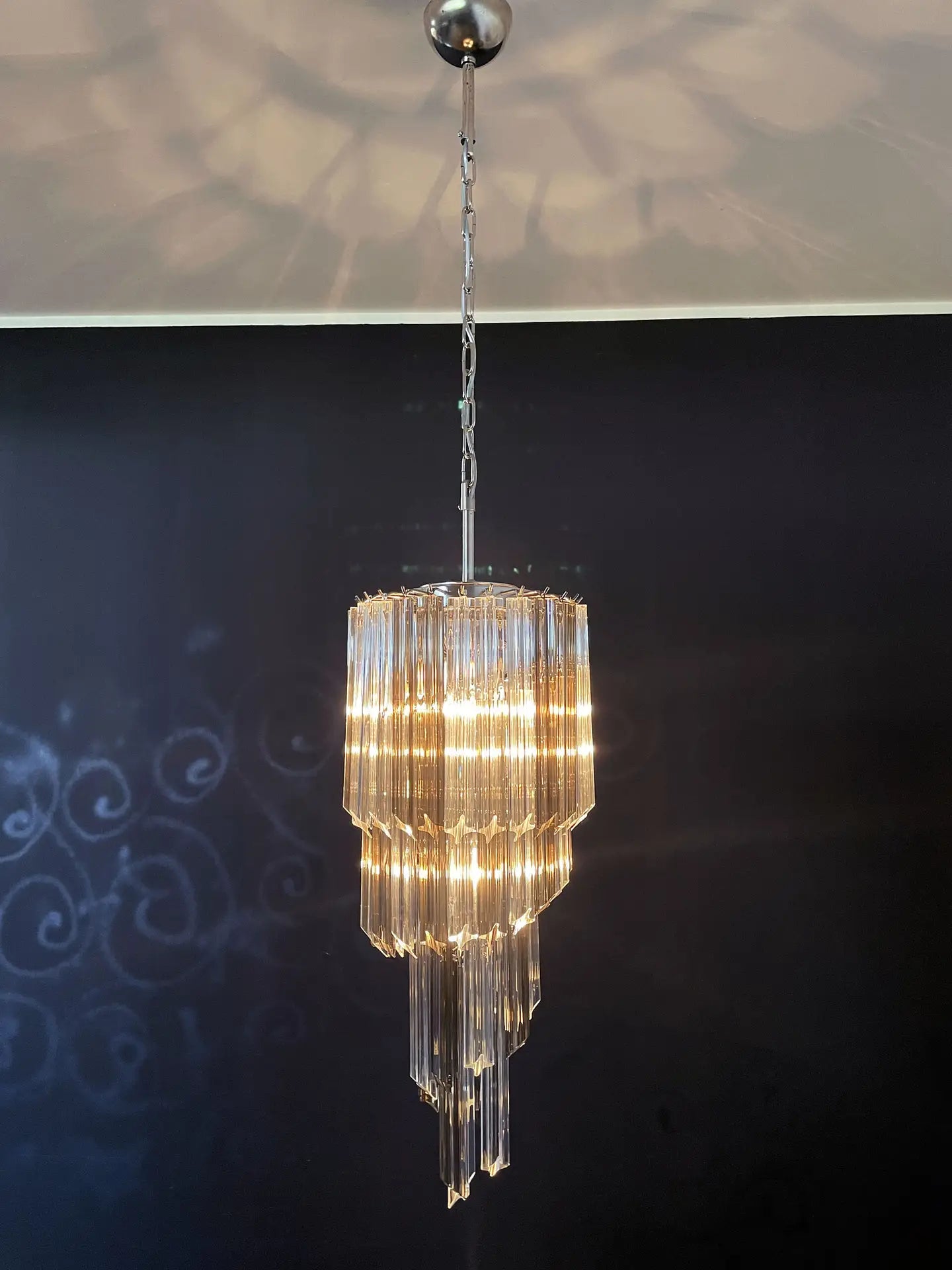 Murano Kroonluchter – 54 Heldere en Gerookte Prismaglazen – detail 7 – Murano Classics