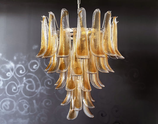 Murano Chandelier | 52 Yellow Cone Leaf Glasses