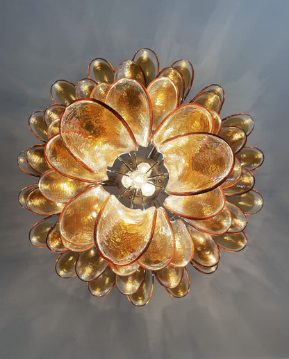 Murano Chandelier | 52 Yellow Cone Leaf Glasses