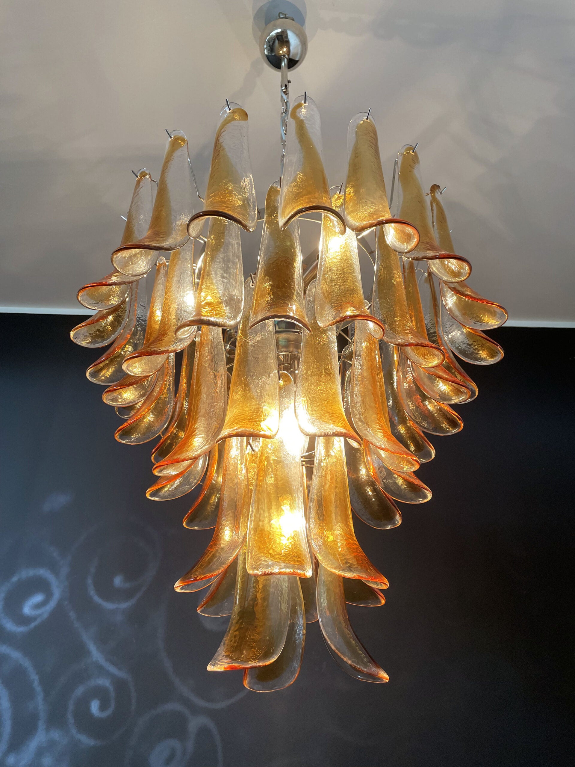 Murano Chandelier – 52 Yellow Petal Glass – detail 7 – Murano Classics