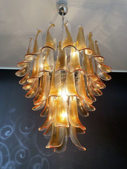 Murano Chandelier | 52 Yellow Cone Leaf Glasses