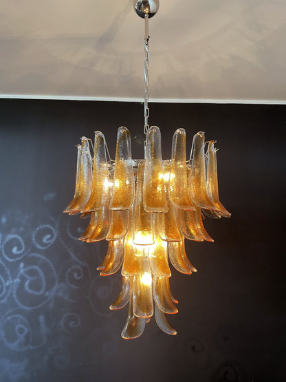 Murano Chandelier | 52 Yellow Cone Leaf Glasses