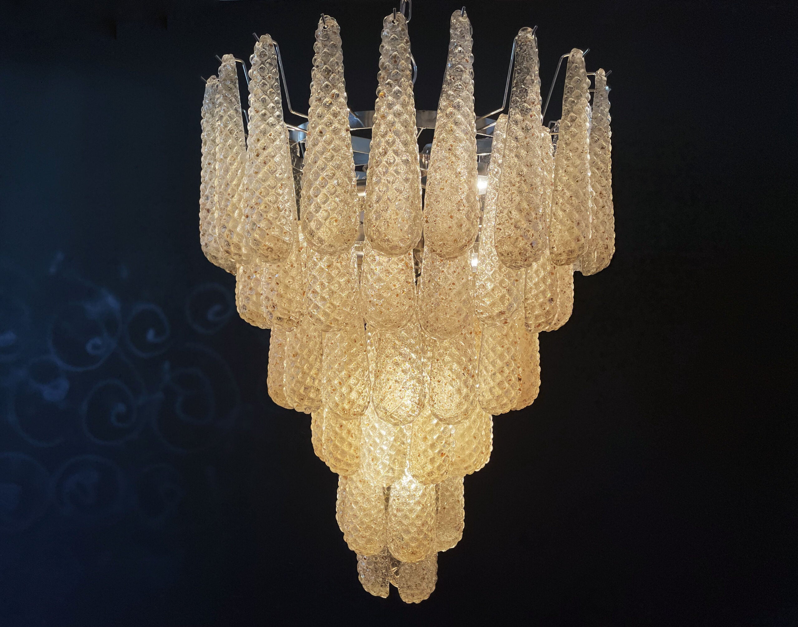 Murano Chandelier – 75 Yellow Drop Glass – detail 2 – Murano Classics