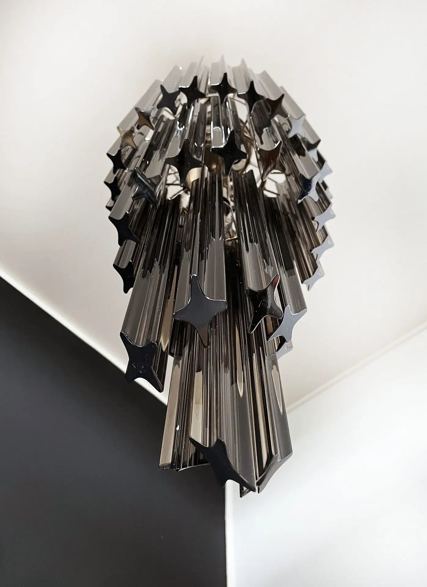 Murano Chandelier – 54 Smoked Prism Glass – detail 3 – Murano Classics