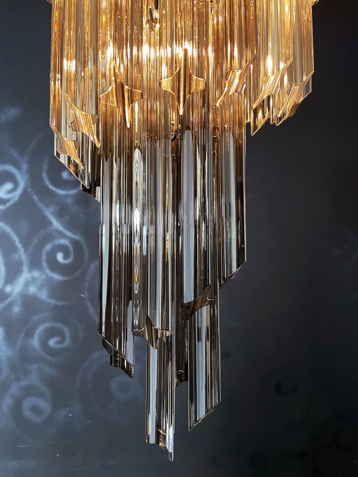 Murano Chandelier – 54 Smoked Prism Glass – detail 5 – Murano Classics