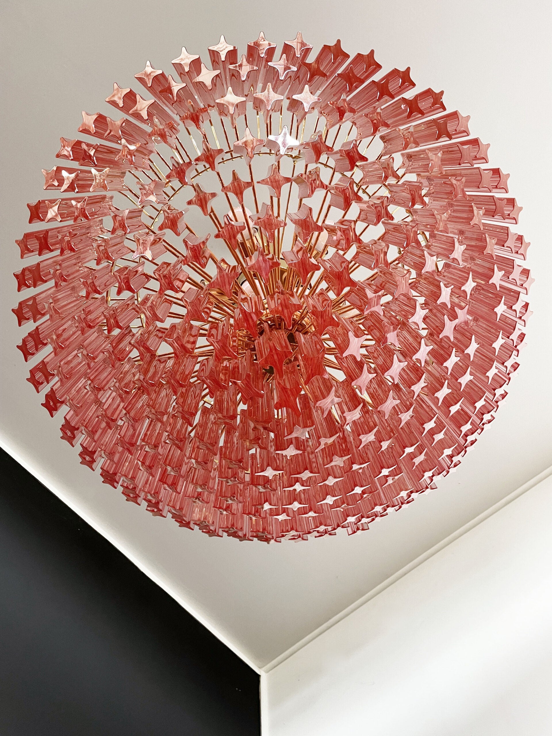 Murano Chandelier – 265 Pink Prism Glass – detail 5 – Murano Classics