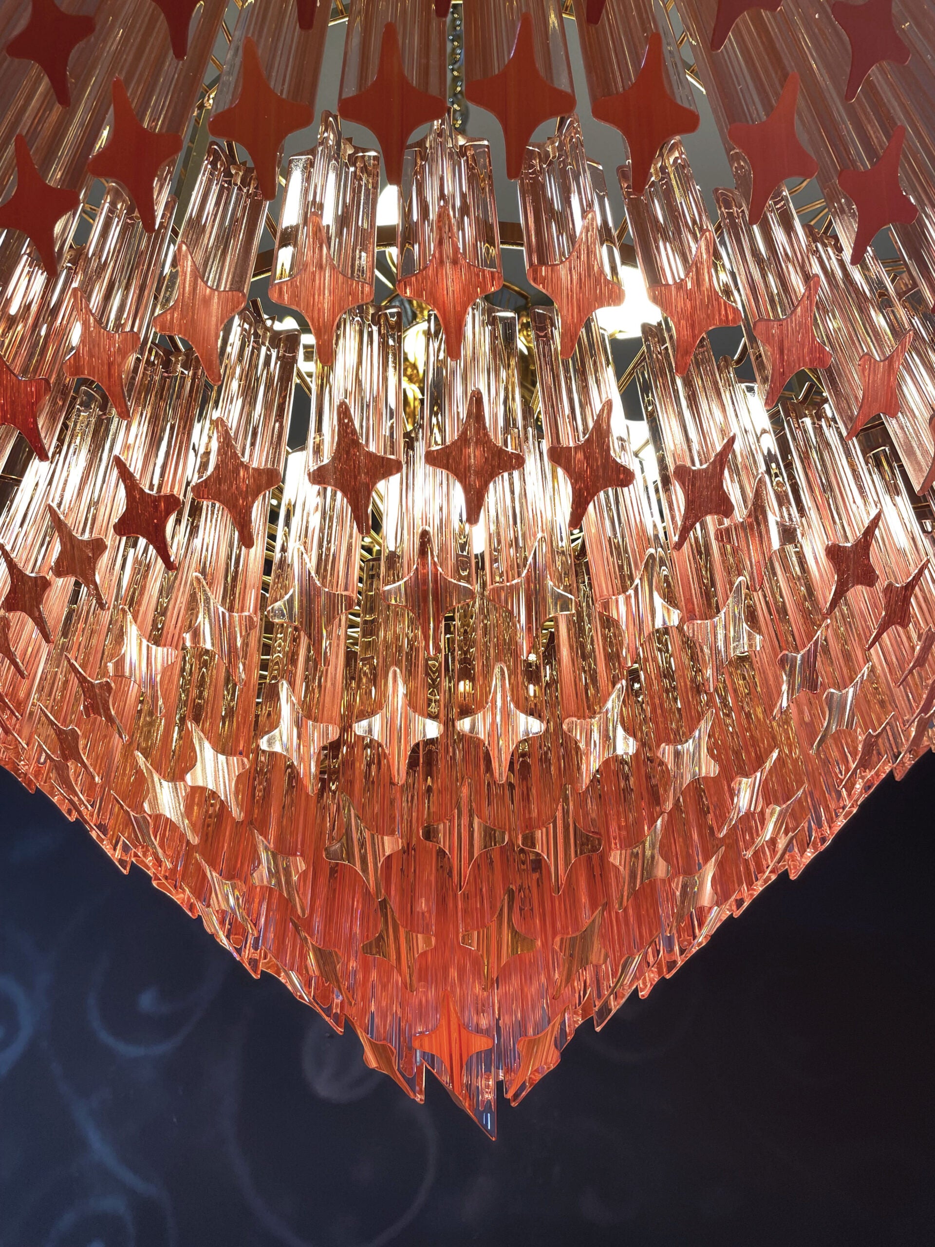 Murano Chandelier – 265 Pink Prism Glass – detail 6 – Murano Classics