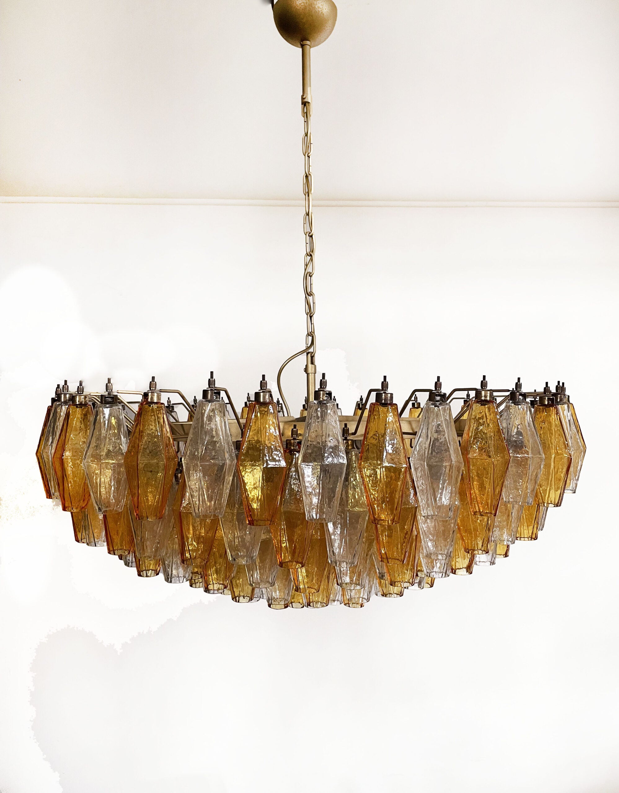 Murano Kronleuchter – 185 Klare und Gelbe Poliedrigläser – Detail 5 – Murano Classics