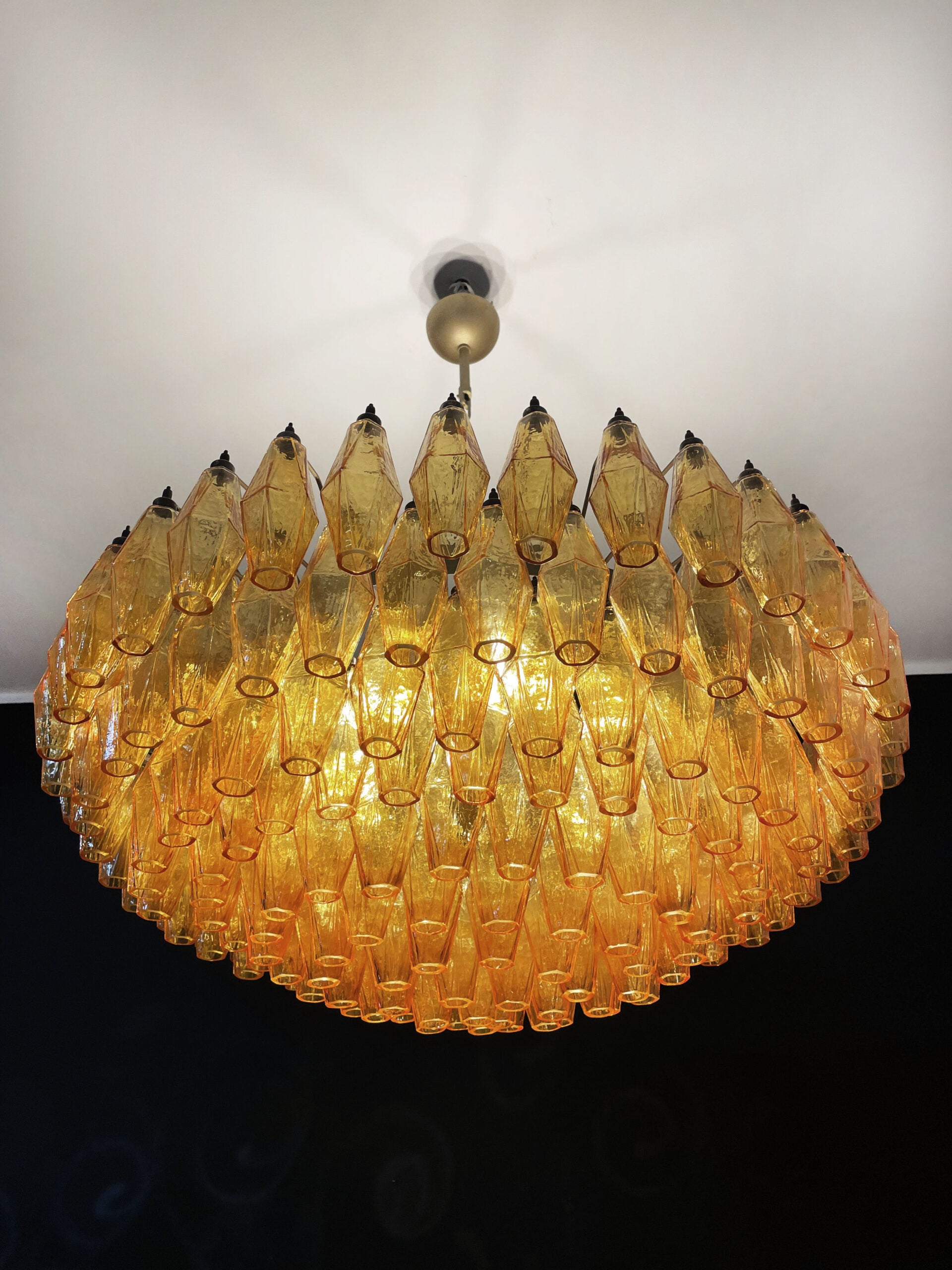 Murano Chandelier – 185 Yellow Poliedri Glass – detail 8 – Murano Classics