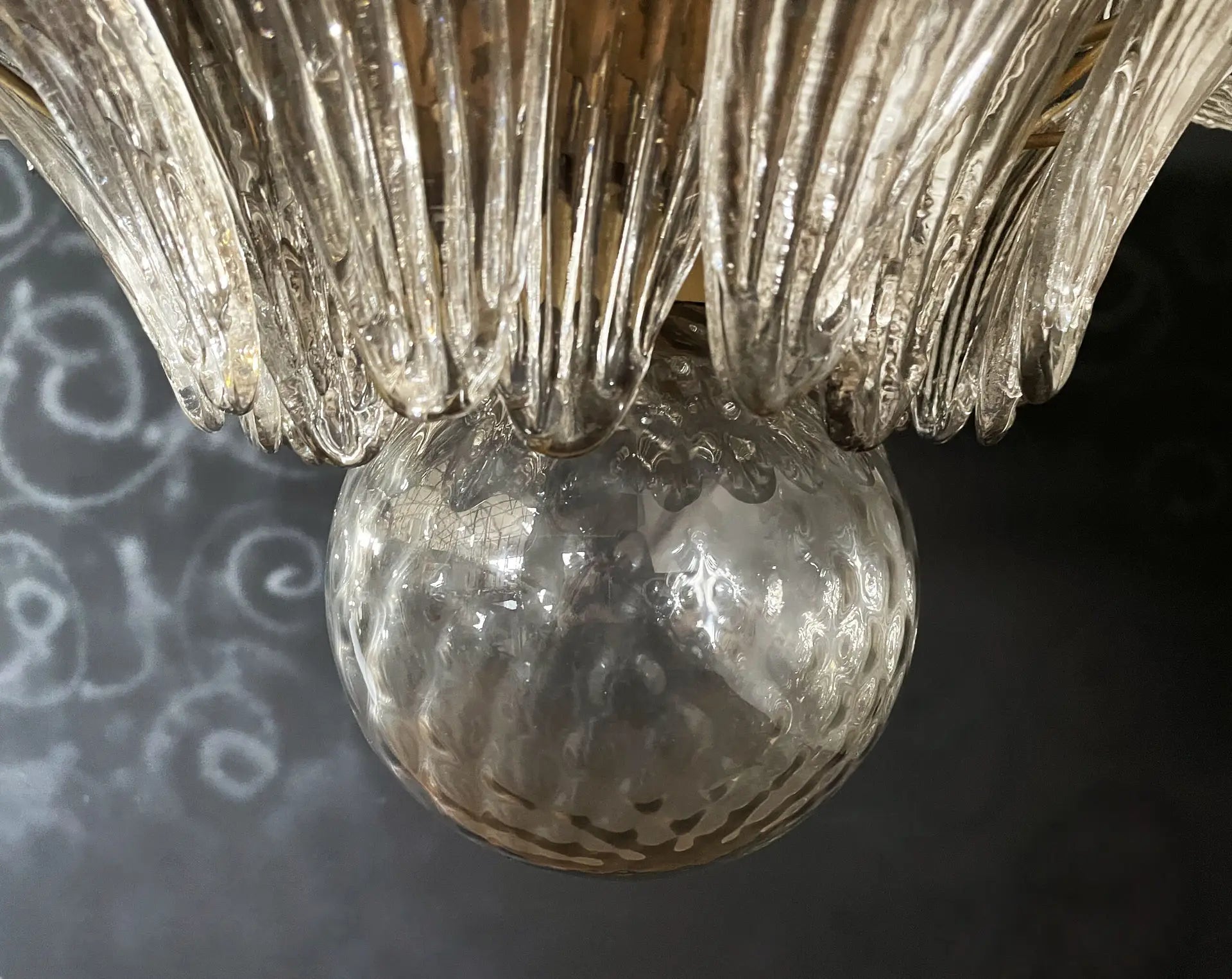 Murano Kroonluchter – 163 Gerookte Palmetteglazen – detail 3 – Murano Classics