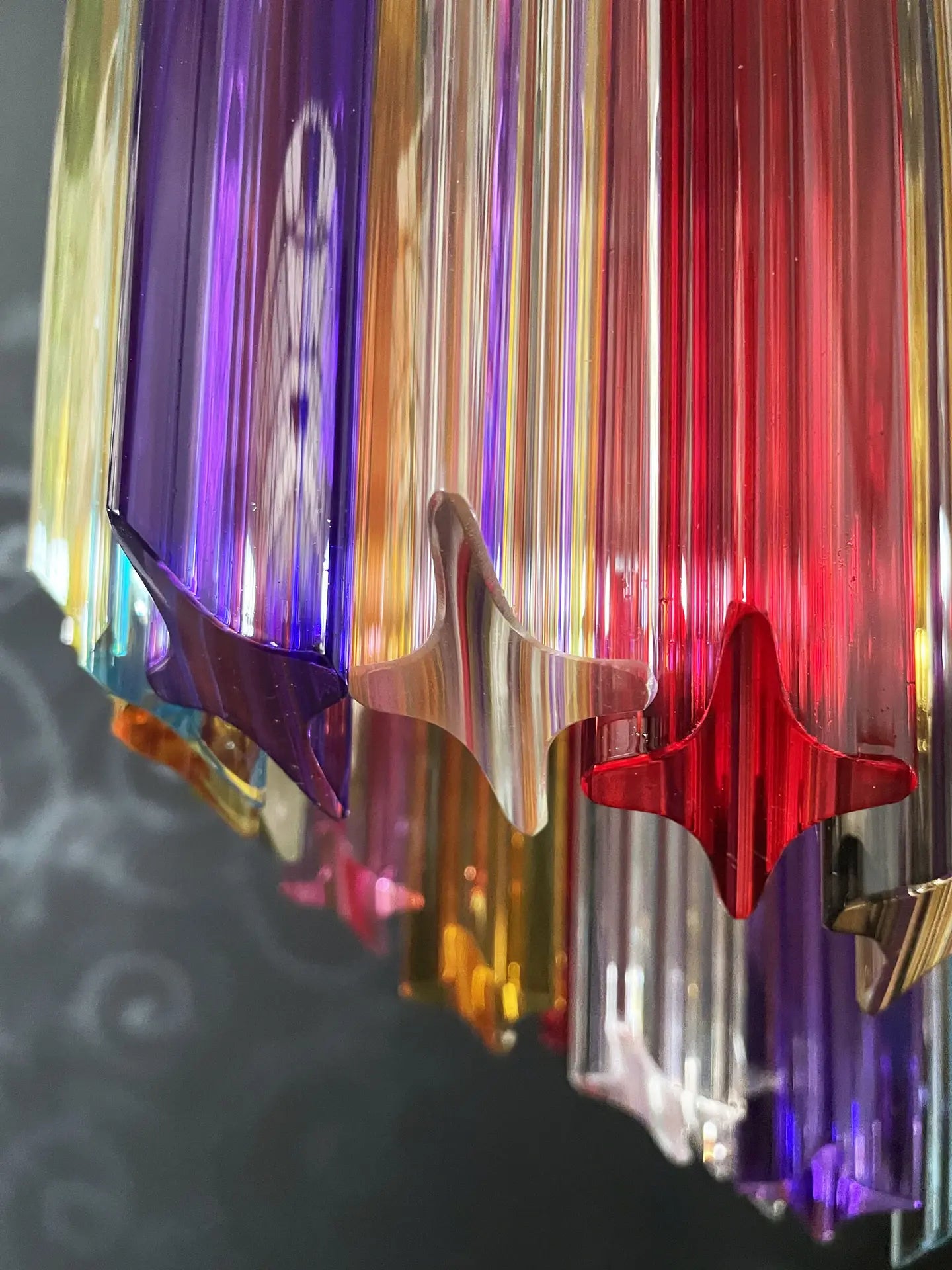 Murano Kroonluchter – 60 Veelkleurige Prismaglazen – detail 5 – Murano Classics
