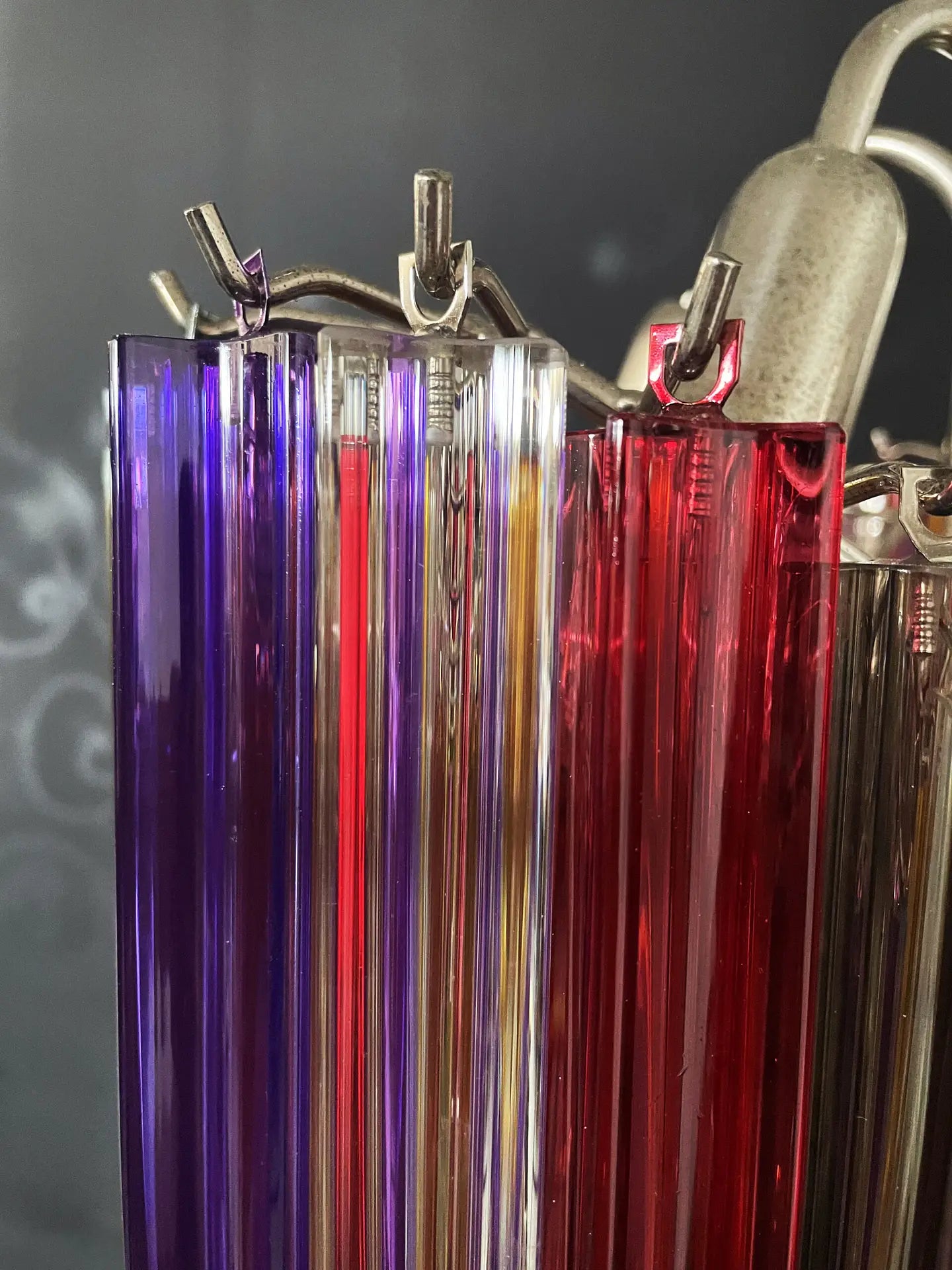 Murano Kroonluchter – 60 Veelkleurige Prismaglazen – detail 4 – Murano Classics