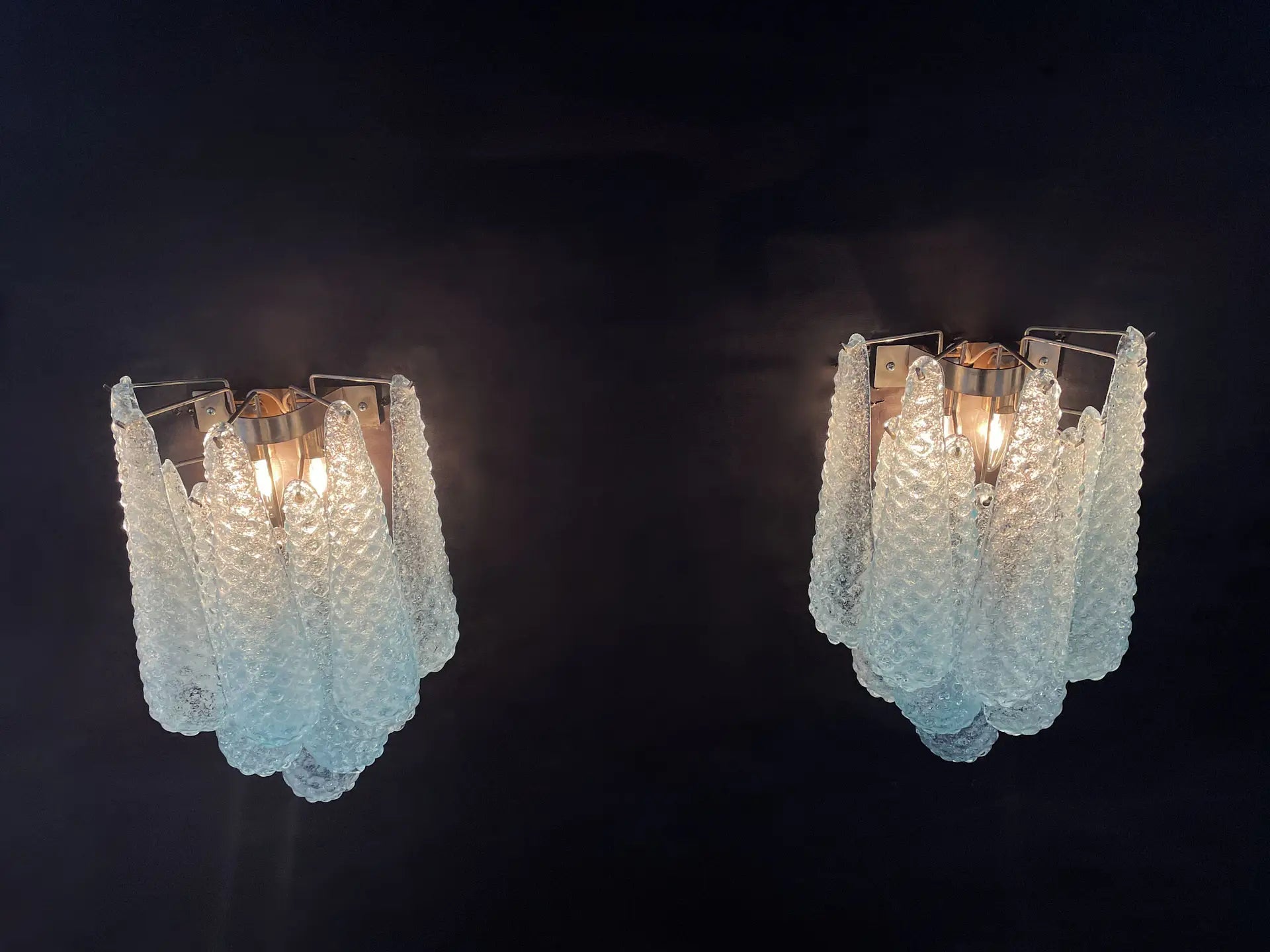 Murano Wall Lamp – 10 Blue Drop Glass – Set of 2 – detail 7 – Murano Classics