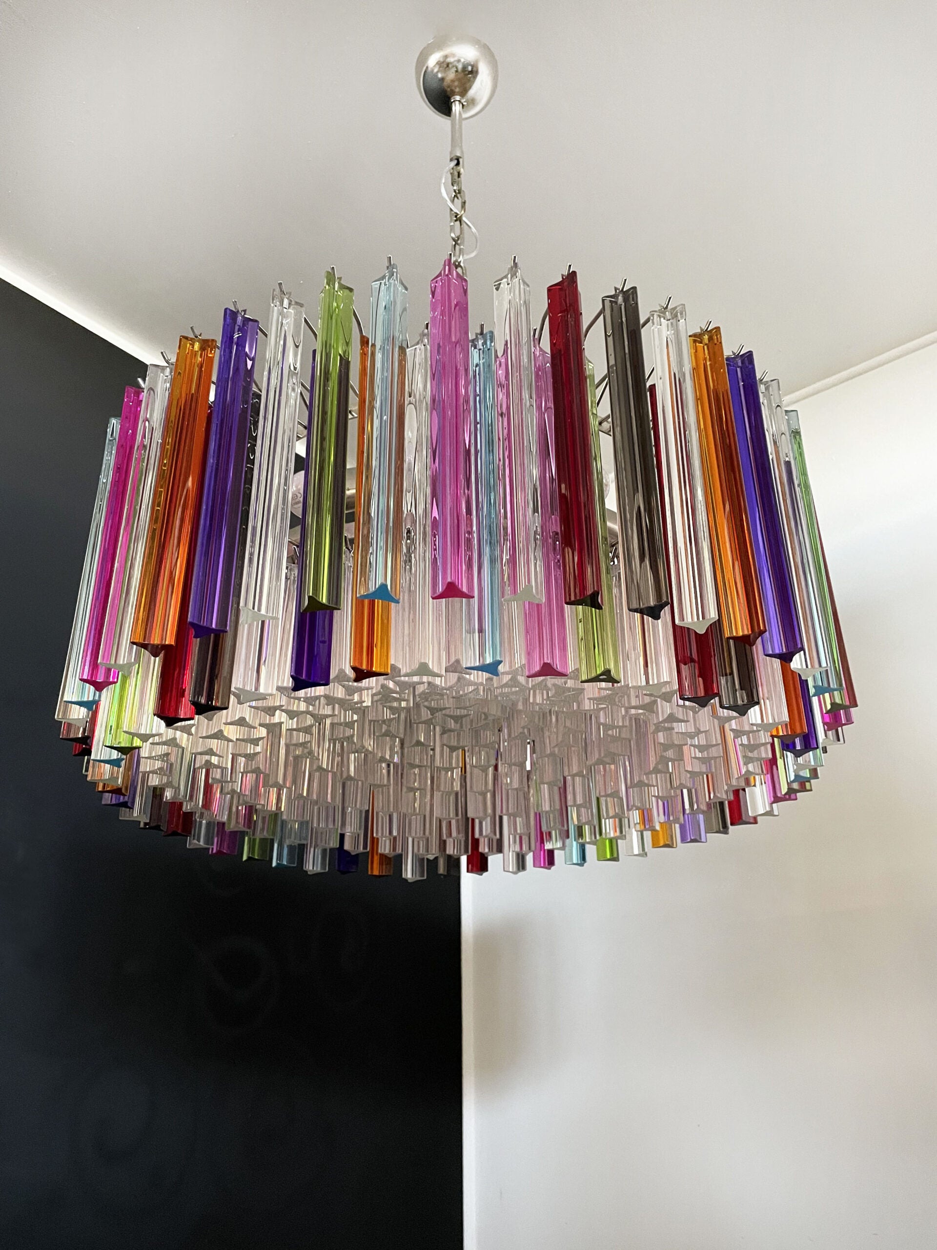 Murano Chandelier – 265 Multicoloured Prism Glass – detail 6 – Murano Classics