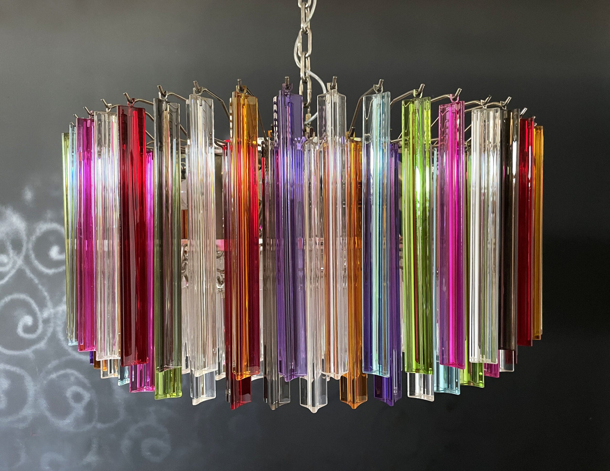Murano Chandelier – 265 Multicoloured Prism Glass – detail 2 – Murano Classics