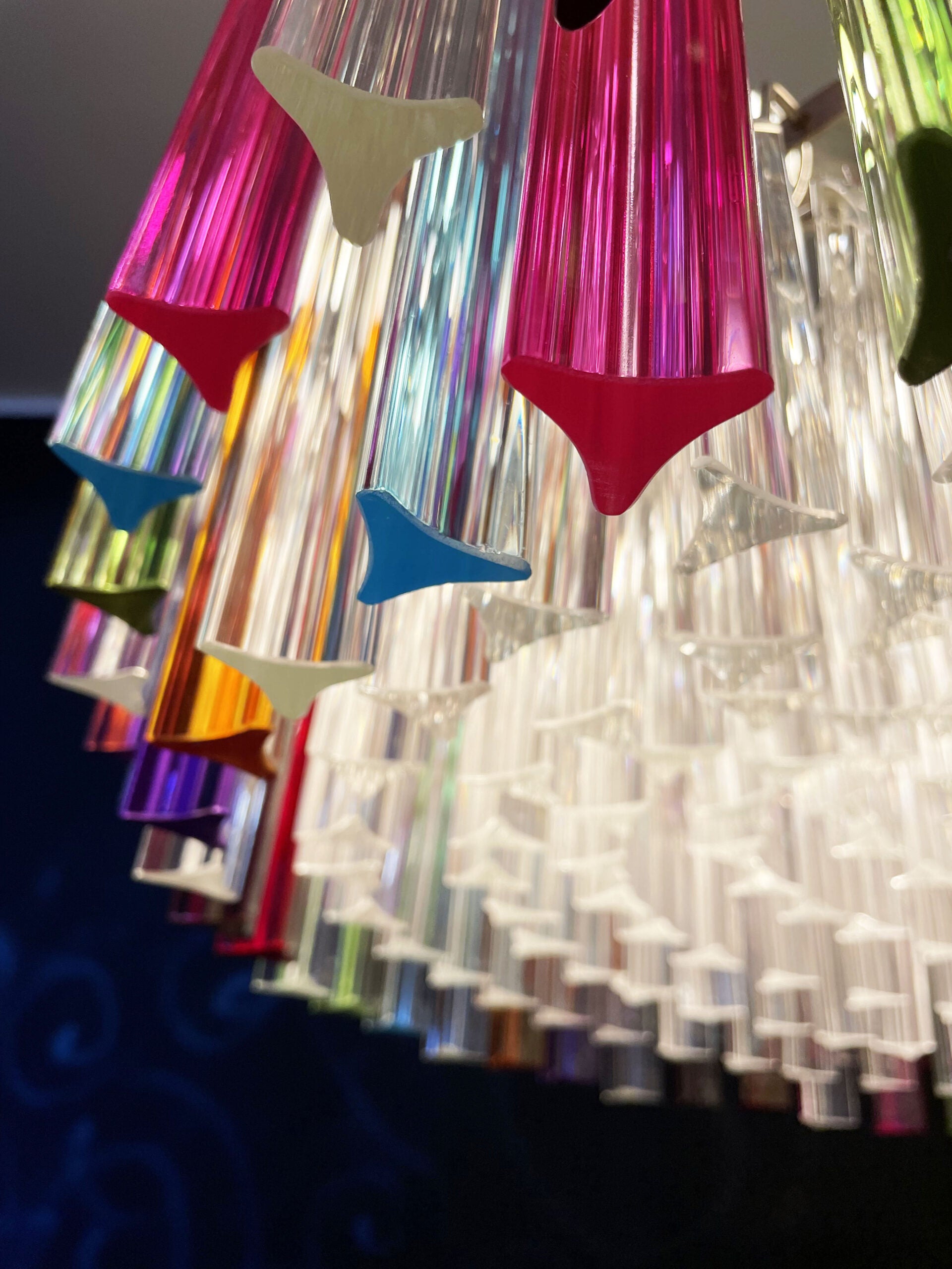 Murano Chandelier – 265 Multicoloured Prism Glass – detail 7 – Murano Classics