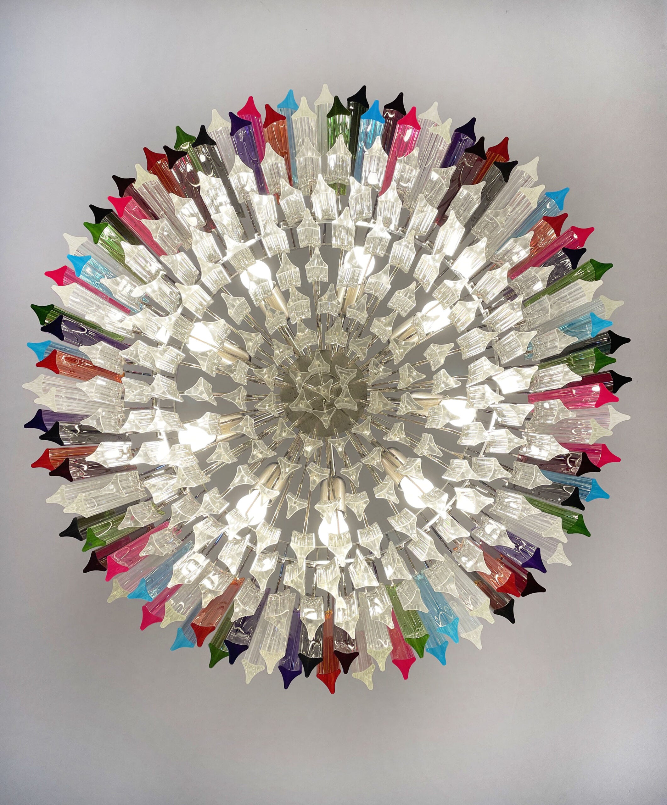 Murano Chandelier – 265 Multicoloured Prism Glass – detail 1 – Murano Classics