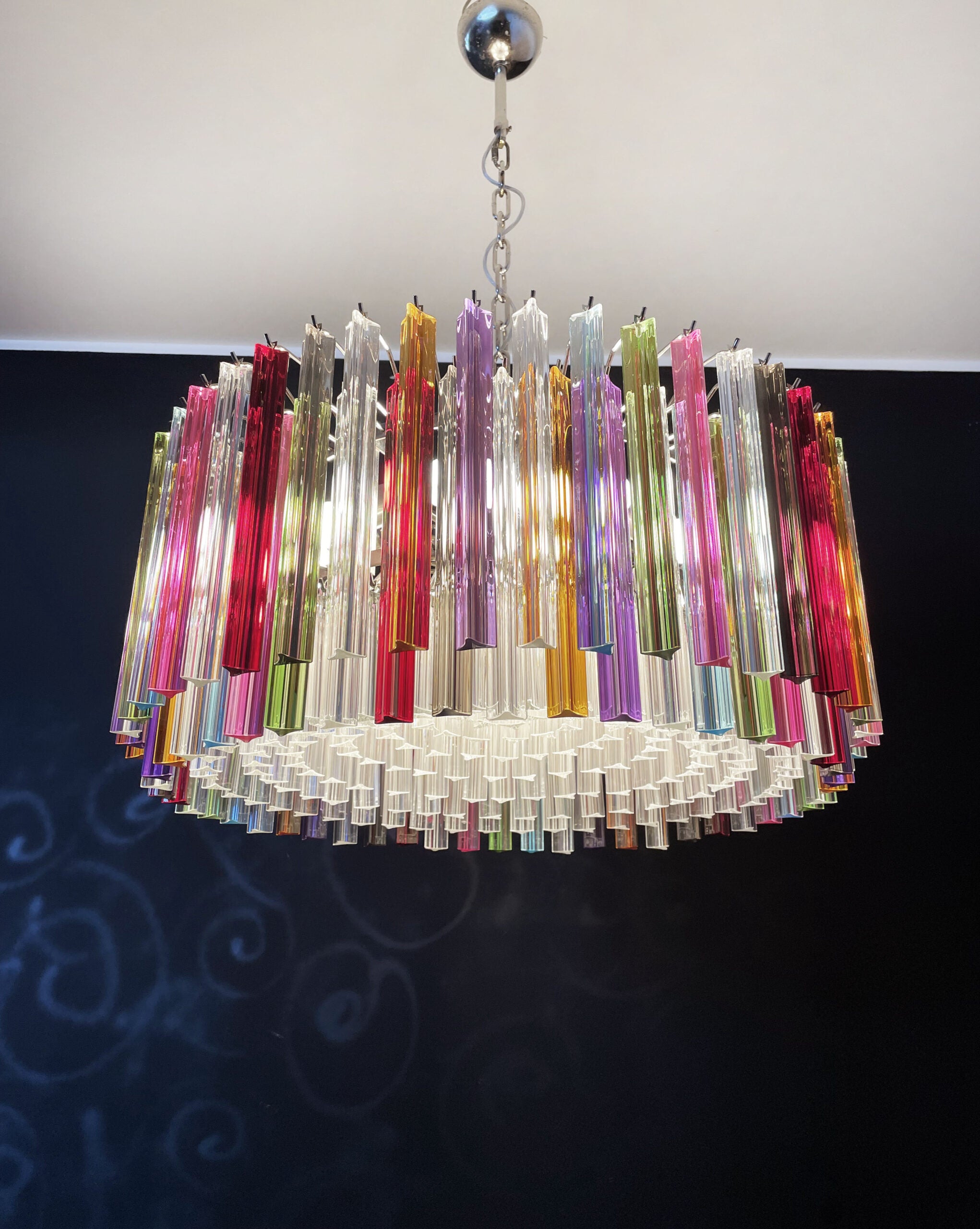 Murano Chandelier – 265 Multicoloured Prism Glass – detail 9 – Murano Classics
