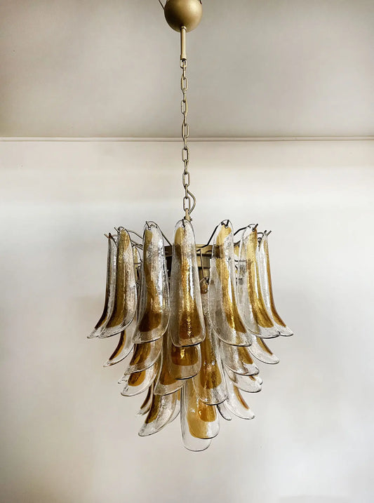 Murano Chandelier | 41 Yellow Cone Leaf Glasses