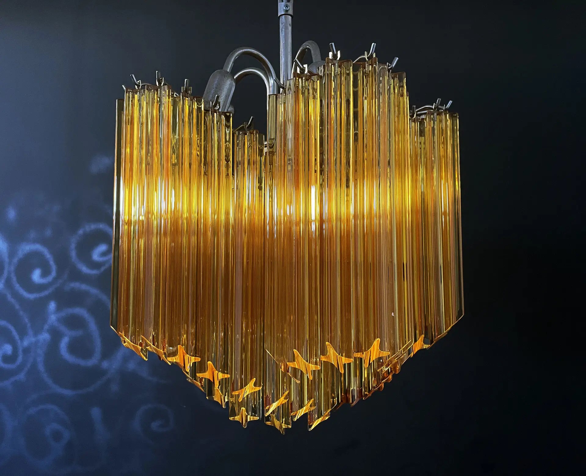 Murano Lysekrone – 60 Gule Prismeglass – detalj 6 – Murano Classics