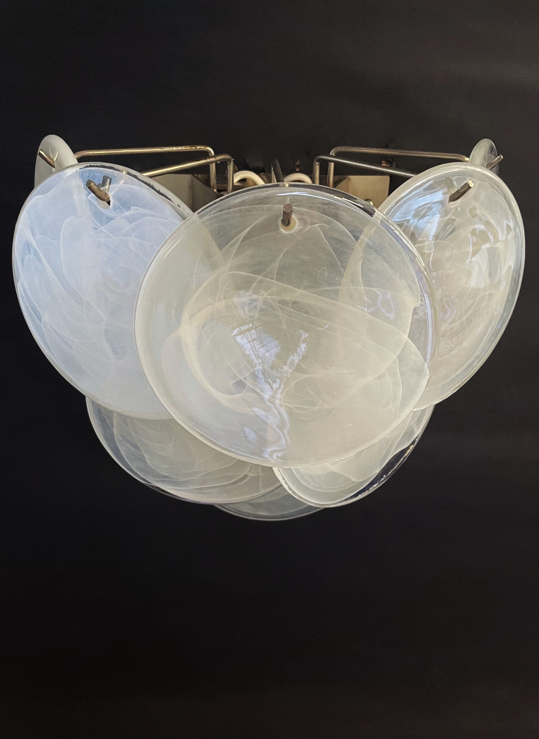 Murano Wall Lamp – 10 Alabaster White Disc Glass – Set of 2 – detail 3 – Murano Classics