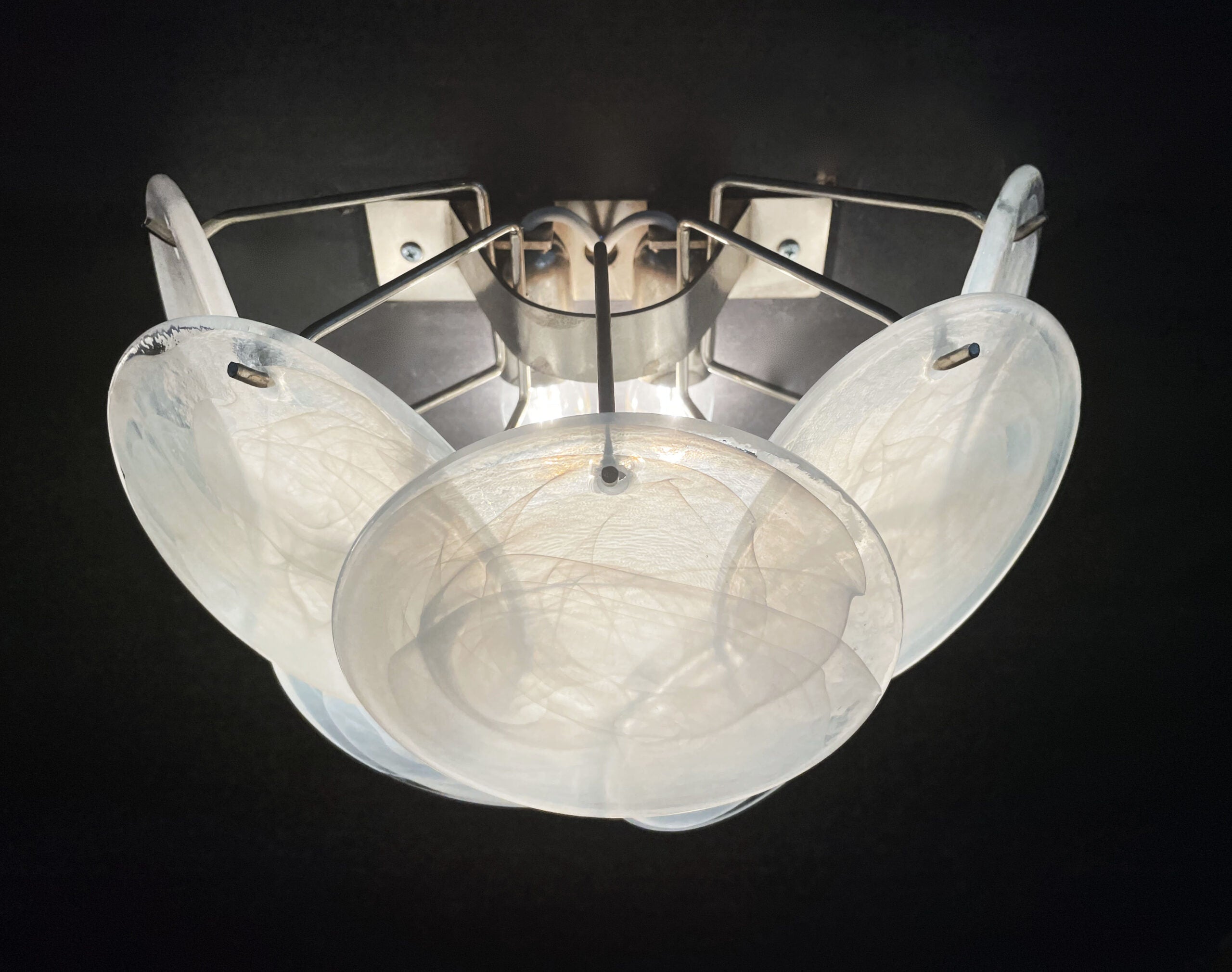 Murano Wall Lamp – 10 Alabaster White Disc Glass – Set of 2 – detail 6 – Murano Classics