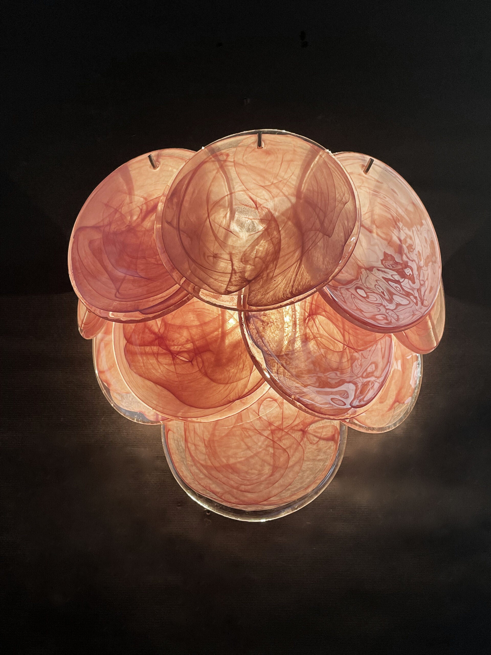 Murano Wall Lamp – 10 Alabaster Pink Disc Glass – Set of 2 – detail 8 – Murano Classics