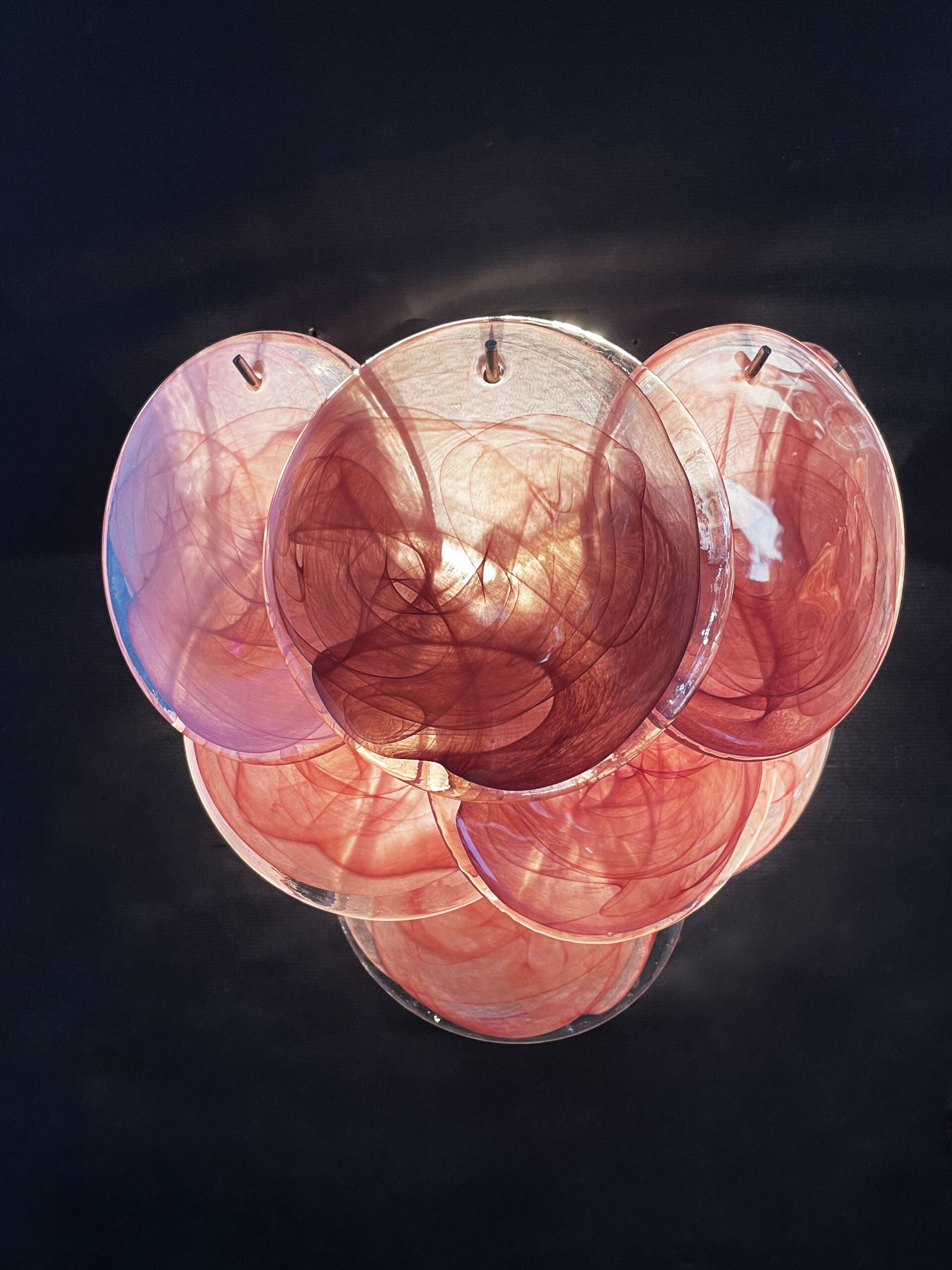 Murano Wall Lamp – 10 Alabaster Pink Disc Glass – Set of 2 – detail 1 – Murano Classics