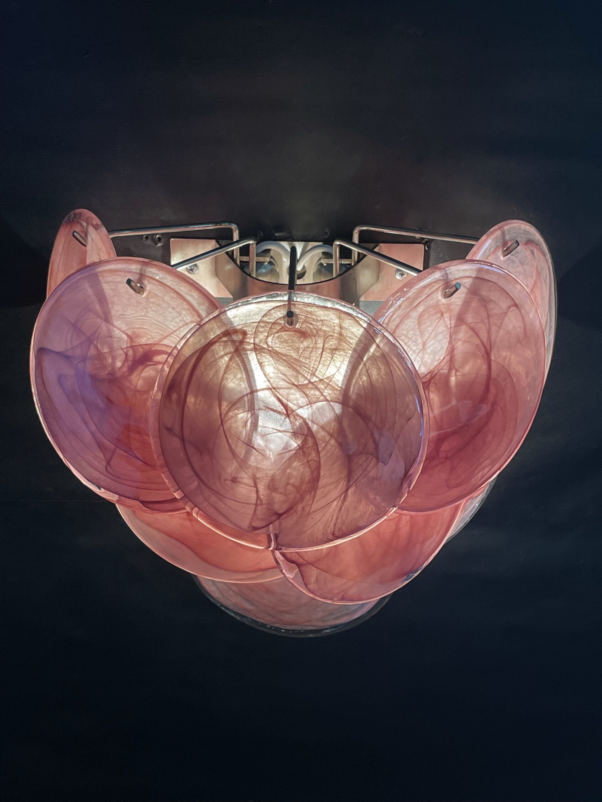 Murano Wall Lamp – 10 Alabaster Pink Disc Glass – Set of 2 – detail 9 – Murano Classics