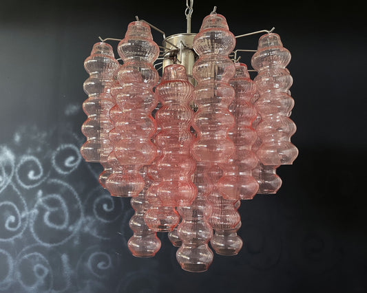 Murano Chandelier | 26 Pink Glass Tube