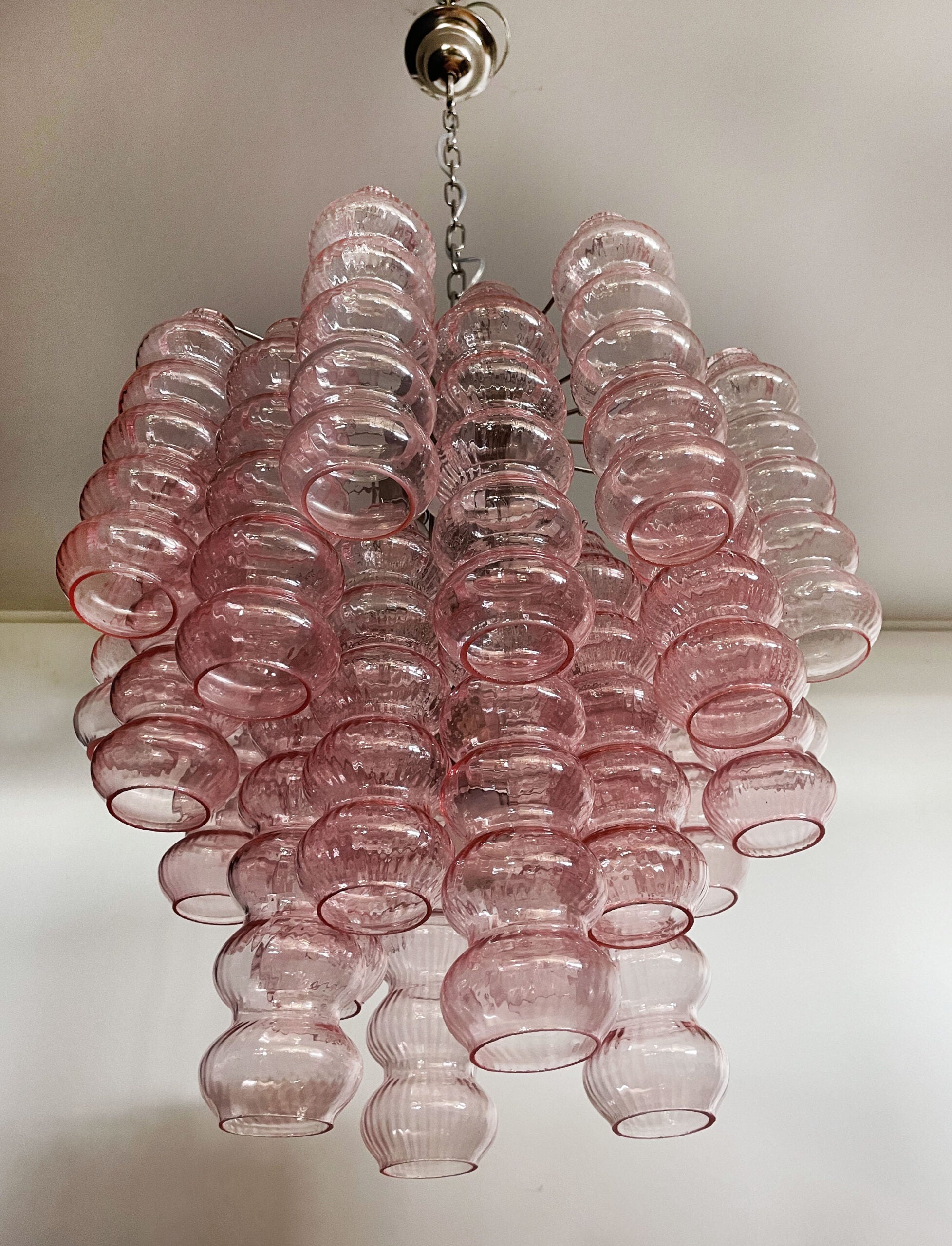 Murano Kronleuchter – 26 Rosa Röhrglas – Detail 3 – Murano Classics