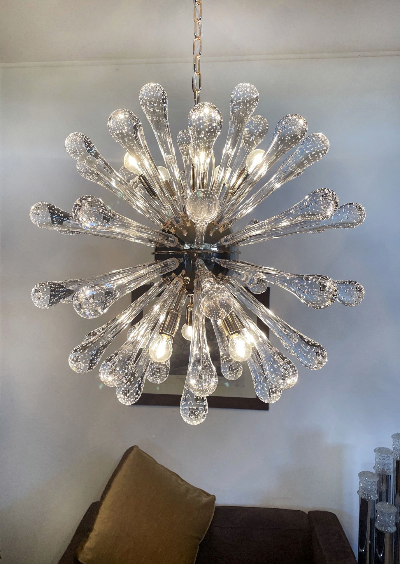 Murano Lysekrone | 50 Klare Sputnik