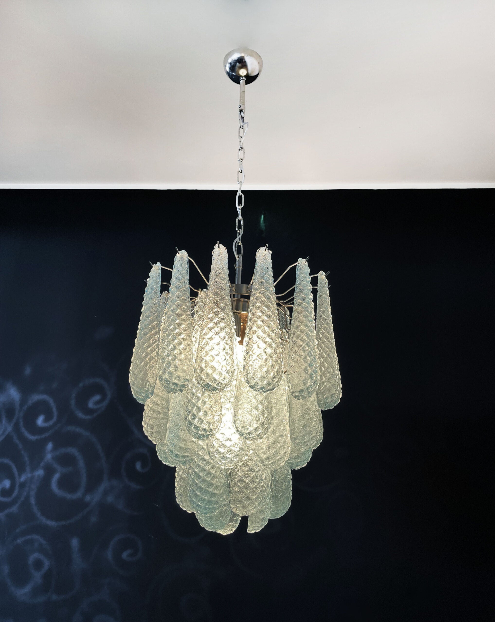 Murano Chandelier – 41 Blue Drop Glass – detail 3 – Murano Classics