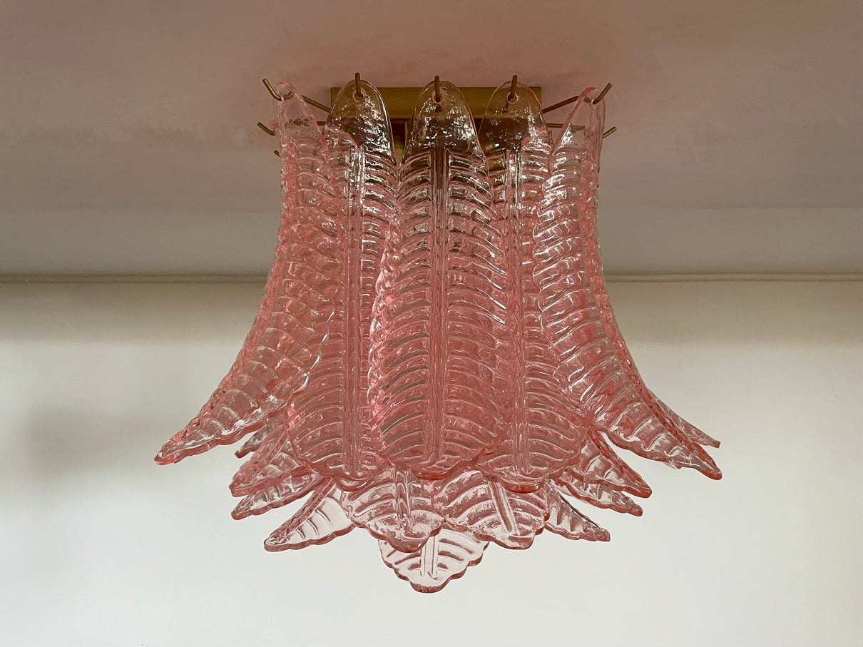 Lustre Murano – 32 Verres Felci Roses – détail 9 – Murano Classics