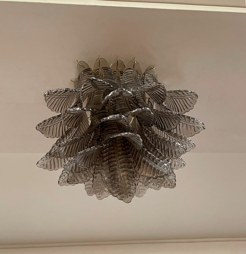 Murano Taklampe – 32 Røykfargede Gull Felciglass – detalj 6 – Murano Classics