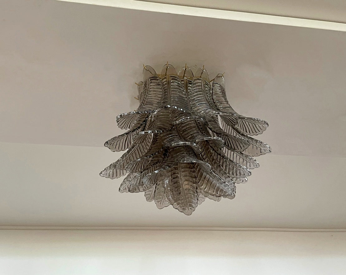 Murano Taklampe – 32 Røykfargede Gull Felciglass – detalj 4 – Murano Classics