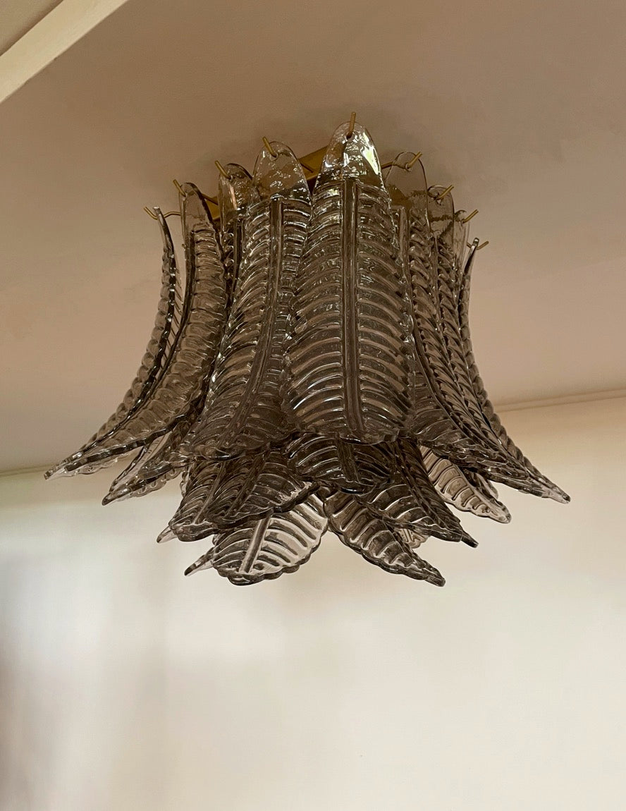 Murano Taklampe – 32 Røykfargede Gull Felciglass – detalj 3 – Murano Classics