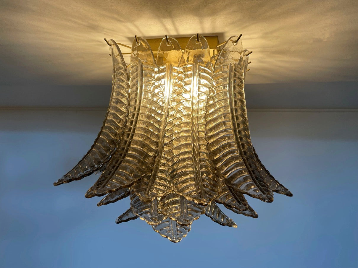 Murano Lysekrone | 32 Røykfargede Gull Felciglass