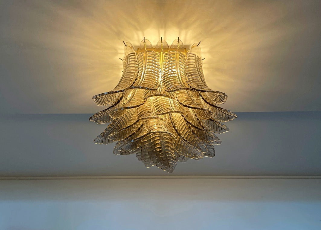 Murano Taklampe – 32 Røykfargede Gull Felciglass – detalj 11 – Murano Classics