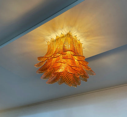 Murano Lysekrone | 32 Gule Felciglass