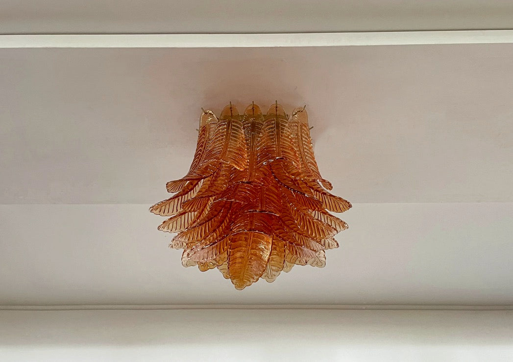 Murano Lysekrone | 32 Gule Felciglass